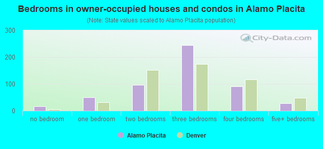 Bedrooms in owner-occupied houses and condos in Alamo Placita