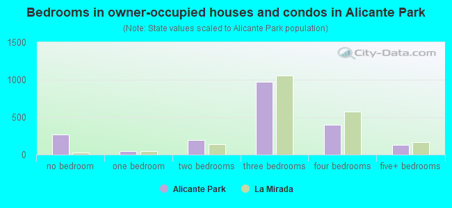 Bedrooms in owner-occupied houses and condos in Alicante Park