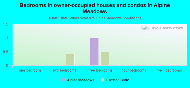 Bedrooms in owner-occupied houses and condos in Alpine Meadows
