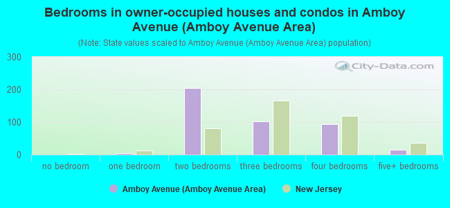 Bedrooms in owner-occupied houses and condos in Amboy Avenue (Amboy Avenue Area)