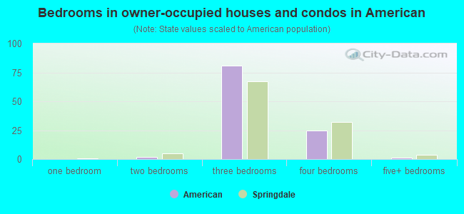 Bedrooms in owner-occupied houses and condos in American