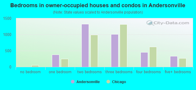 Bedrooms in owner-occupied houses and condos in Andersonville