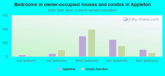 Bedrooms in owner-occupied houses and condos in Appleton