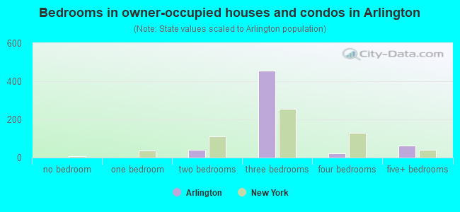 Bedrooms in owner-occupied houses and condos in Arlington