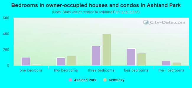 Bedrooms in owner-occupied houses and condos in Ashland Park