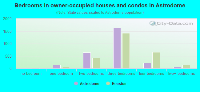 Bedrooms in owner-occupied houses and condos in Astrodome