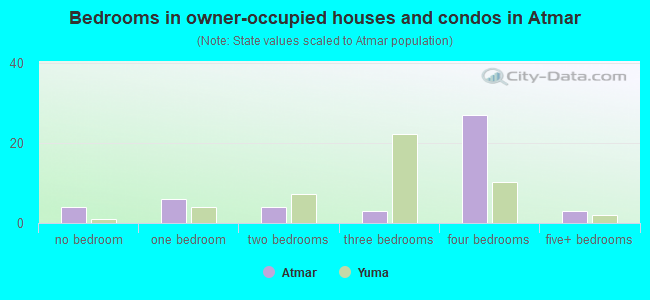 Bedrooms in owner-occupied houses and condos in Atmar