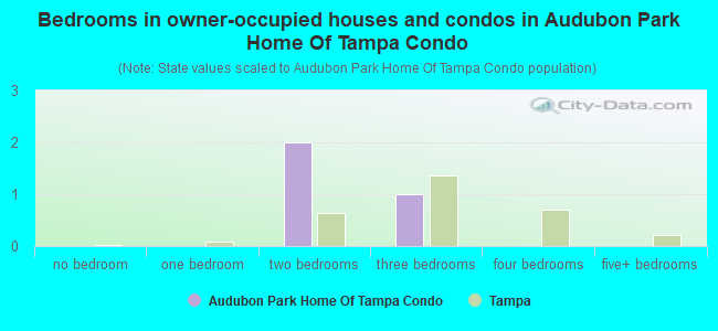 Bedrooms in owner-occupied houses and condos in Audubon Park Home Of Tampa Condo