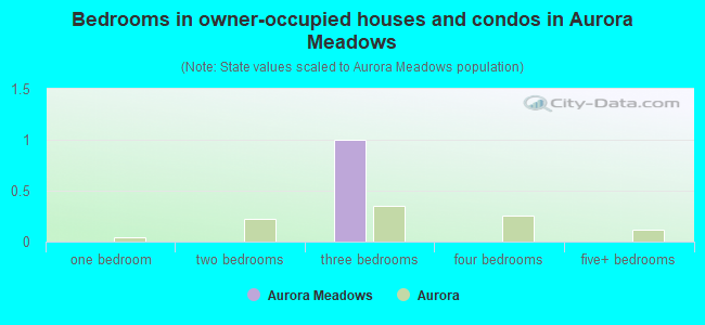 Bedrooms in owner-occupied houses and condos in Aurora Meadows