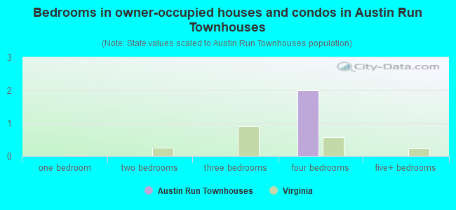 Bedrooms in owner-occupied houses and condos in Austin Run Townhouses