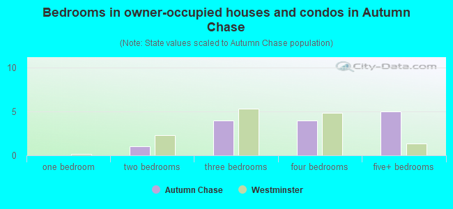 Bedrooms in owner-occupied houses and condos in Autumn Chase
