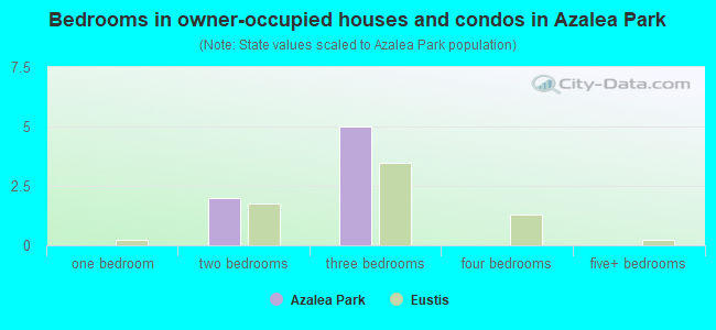 Bedrooms in owner-occupied houses and condos in Azalea Park