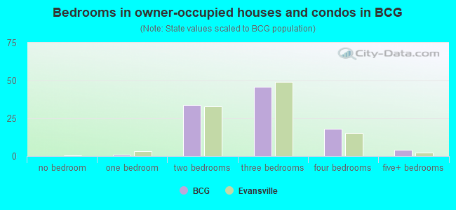 Bedrooms in owner-occupied houses and condos in BCG