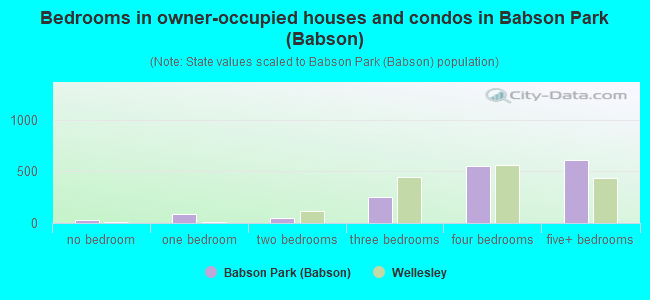 Bedrooms in owner-occupied houses and condos in Babson Park (Babson)