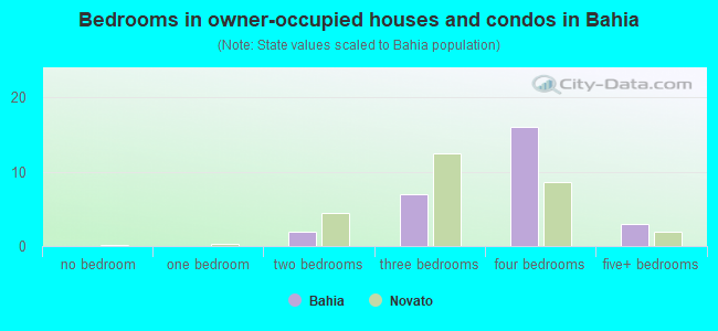 Bedrooms in owner-occupied houses and condos in Bahia