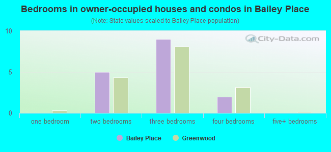 Bedrooms in owner-occupied houses and condos in Bailey Place