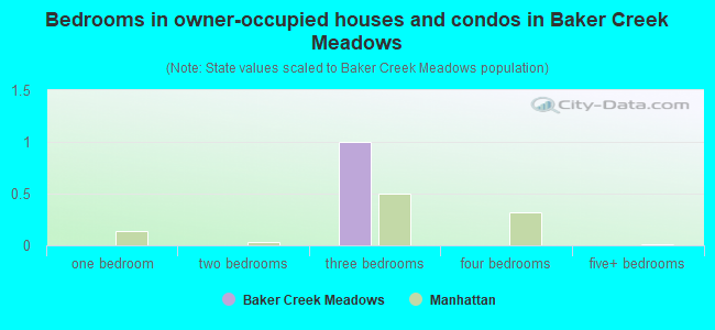 Bedrooms in owner-occupied houses and condos in Baker Creek Meadows
