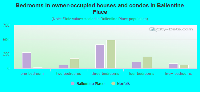 Bedrooms in owner-occupied houses and condos in Ballentine Place