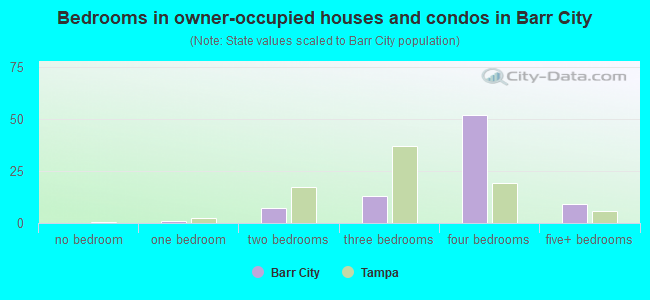 Bedrooms in owner-occupied houses and condos in Barr City