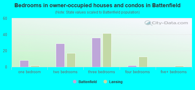 Bedrooms in owner-occupied houses and condos in Battenfield