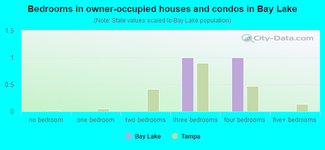 Bedrooms in owner-occupied houses and condos in Bay Lake