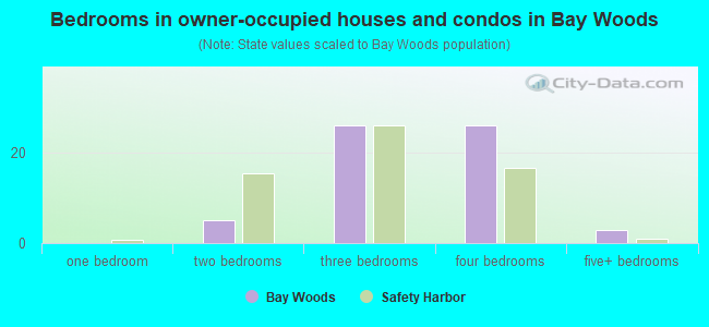 Bedrooms in owner-occupied houses and condos in Bay Woods
