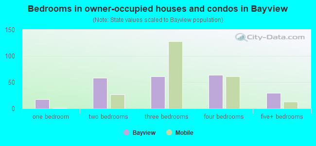 Bedrooms in owner-occupied houses and condos in Bayview
