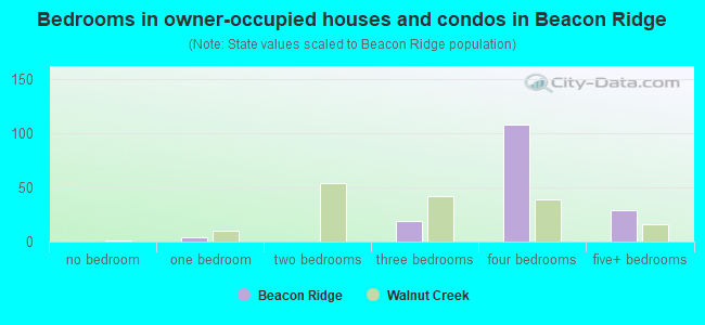 Bedrooms in owner-occupied houses and condos in Beacon Ridge