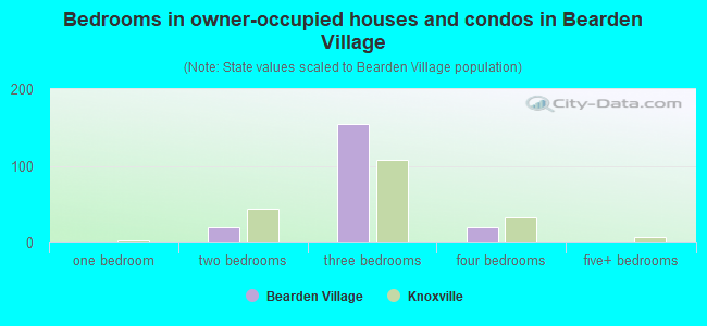 Bedrooms in owner-occupied houses and condos in Bearden Village