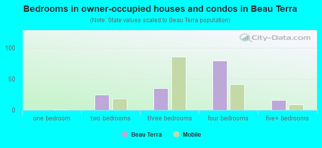 Bedrooms in owner-occupied houses and condos in Beau Terra