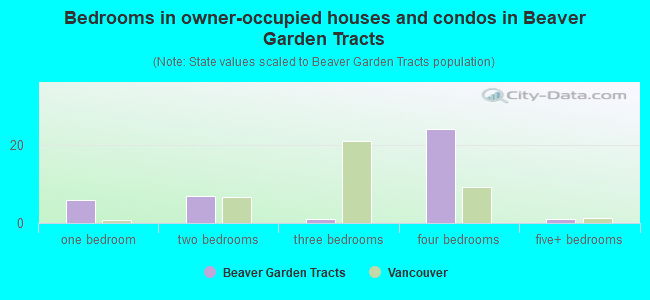Bedrooms in owner-occupied houses and condos in Beaver Garden Tracts