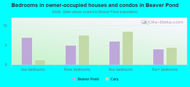 Bedrooms in owner-occupied houses and condos in Beaver Pond
