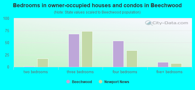 Bedrooms in owner-occupied houses and condos in Beechwood