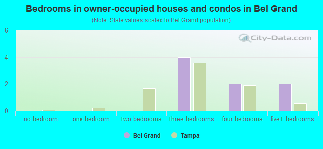 Bedrooms in owner-occupied houses and condos in Bel Grand