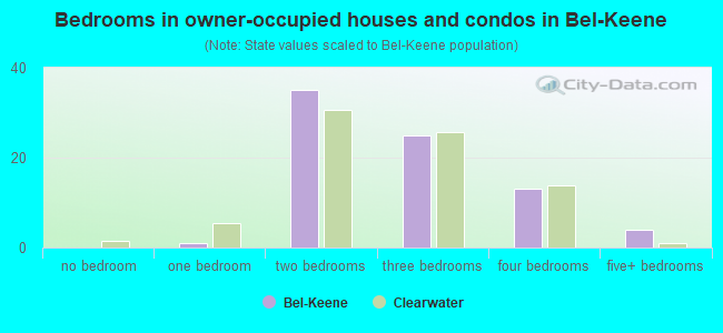 Bedrooms in owner-occupied houses and condos in Bel-Keene