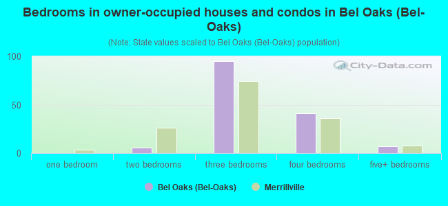Bedrooms in owner-occupied houses and condos in Bel Oaks (Bel-Oaks)