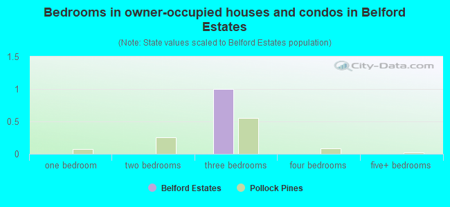 Bedrooms in owner-occupied houses and condos in Belford Estates