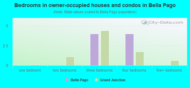 Bedrooms in owner-occupied houses and condos in Bella Pago