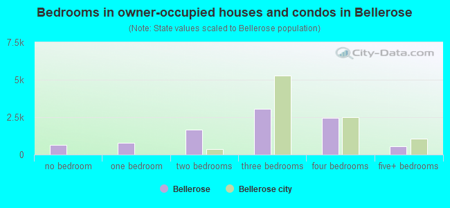 Bedrooms in owner-occupied houses and condos in Bellerose