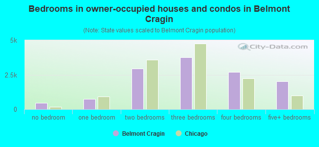 Bedrooms in owner-occupied houses and condos in Belmont Cragin