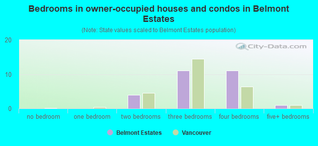 Bedrooms in owner-occupied houses and condos in Belmont Estates