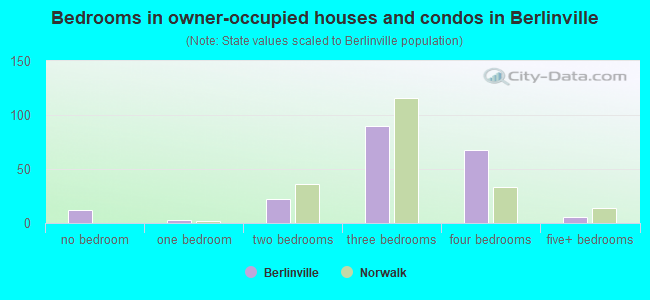 Bedrooms in owner-occupied houses and condos in Berlinville