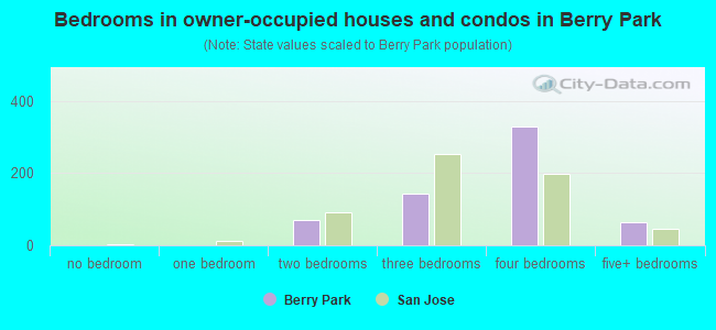 Bedrooms in owner-occupied houses and condos in Berry Park