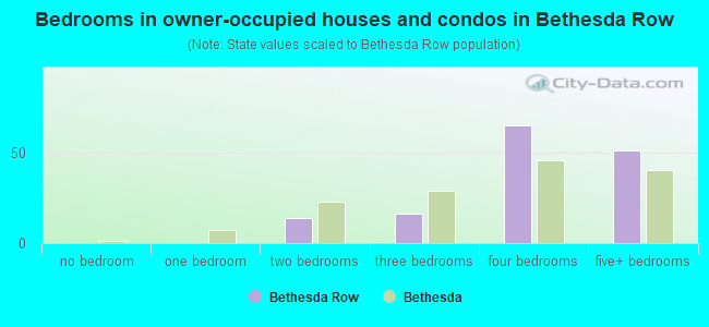Bedrooms in owner-occupied houses and condos in Bethesda Row