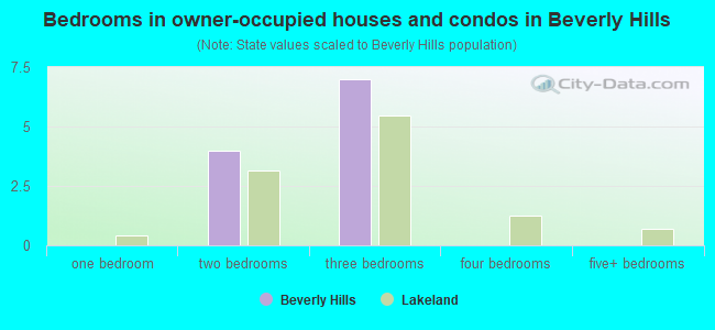 Bedrooms in owner-occupied houses and condos in Beverly Hills