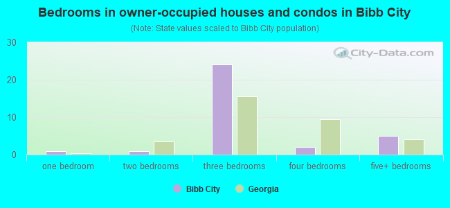 Bedrooms in owner-occupied houses and condos in Bibb City