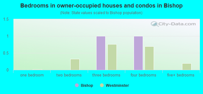 Bedrooms in owner-occupied houses and condos in Bishop