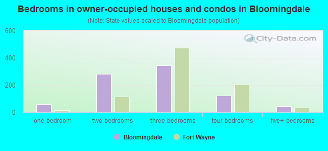 Bedrooms in owner-occupied houses and condos in Bloomingdale