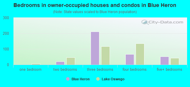 Bedrooms in owner-occupied houses and condos in Blue Heron
