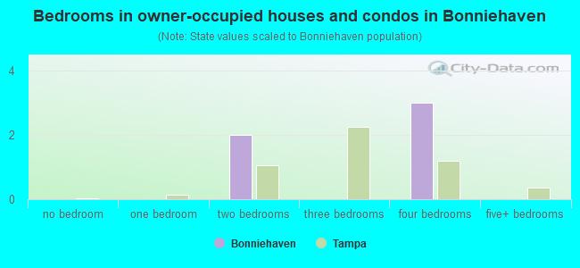 Bedrooms in owner-occupied houses and condos in Bonniehaven